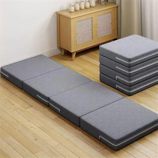 Matelas Pliable En Mousse À Mémoire De Forme, Matelas Pliable De 10,2 Cm For Voyage/camping/camping/voyage En Voiture/chambre D'amis/yoga, Avec Housse Pliable Et Lavable(Gray,90x200x10cm/35x79x4in) 90x200x10cm/35x79x4in Gris