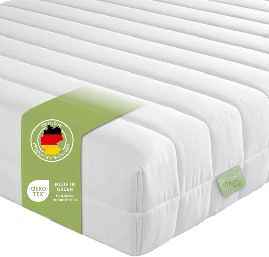 DreamStar - Easy Flex - Matelas orthopédique en mousse froide, 7 zones, certifié Oeko-Tex, degré de fermeté 2 et 3 (H2 et H3), enroulable 13 cm, fabriqué en UE, 90 x 190 cm - Hauteur : 13 cm 90 x 190 cm