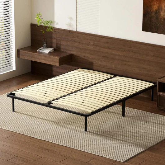 Sommier Essentiel 160x200 cm - Résistant et Confortable - 7 Pieds Inclus - 20 Lattes - Cadre métal laqué époxy - Sommier 1 ou 2 Personnes - Lattes réglables- Montage Rapide et Facile 18 lattes 160x200