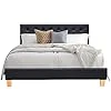 Lit Complet - Ensemble Lit Frederic Noir 160x200 + Matelas Maxi - Lit + Sommier + Matelas