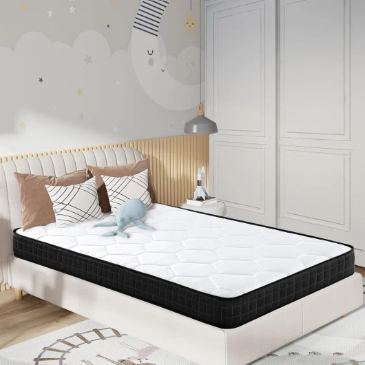 BOLLI Matelas 90x190,Matelas en Mousse,Noir (90x190x16cm-Matelas en Mousse)