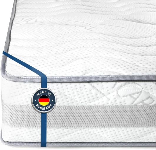 BMM Matelas Comfort 23 de 180x190 cm, fermeté H3 Ferme/Matelas en Mousse Froide certifié Öko-Tex/Matelas Ergonomique à 7 Zones d'une Hauteur de 23 cm/Matelas fabriqué en Allemagne H3 – hauteur 23cm 180 x 190 cm