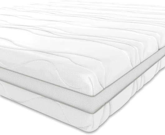 Matelas 7 zones en mousse à mémoire de forme, Moyenne ferme (H3), 90 x 200 x 20 cm, Blanc