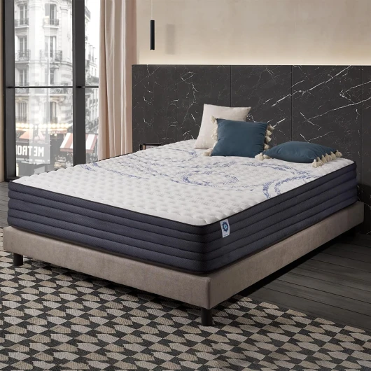 Matelas PerfectSleep 160x200 cm - Mousse à mémoire de Forme + Blue Latex - Haute Densité - Thermorégulateur - Durable - 7 Zones - Réversible - Soutien Parfait - Hypoallergénique 21 CM 160 x 200 cm