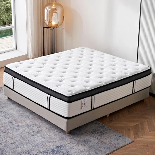 Matelas Grand View : Mémoire de Forme, Latex & Ressorts ensachés - Confort Haut de Gamme - 32 cm d'épaisseur (180 x 200 cm)