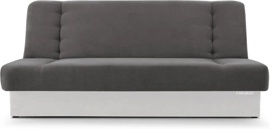 E-MEUBLES Canapé en lit Convertible avec Coffre de Rangement 3 Places Relax clic clac Banquette BZ en Tissu - Cyprus (Gris foncé + Blanc)