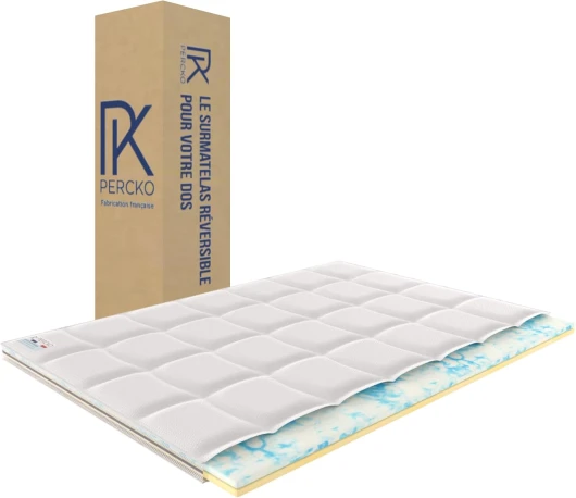 , Surmatelas 160 x 200 cm, pour Le Confort de Votre Dos, 100% Oeko-TEX® : Polyester et Tencel, Mousse à mémoire de Forme, Toutes Saisons, 3 Couches