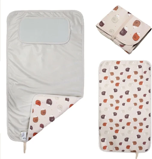 Matelas a Langer de Voyage 40 X 70 Cm Pliable Tapis à Langer pour Bébé - Kit de Voyage Portable Couche Changer Tapis Leger & Compact (Urchin)