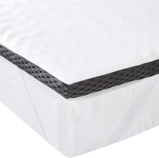 Surmatelas de Mousse à Mémoire de Forme avec Sangles, 80 x 190 x 4 cm, Blanc