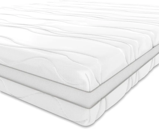 Matelas 7 zones en mousse à mémoire de forme, Moyenne ferme (H3), 90 x 190 x 20 cm, Blanc