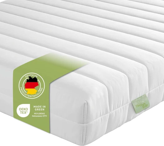 Dreamstar Easy Flex Matelas orthopédique, en Mousse Confort, 7 Zones, Niveau de fermeté 2 et 3, 80 x 200 cm, Polyester, Blanc