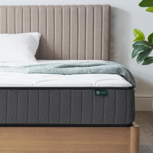 Matelas 140x190 cm - Épaisseur 15cm - Matelas à ressorts ensachés et mousse à mémoire de forme - Matelas hybride, Blanc