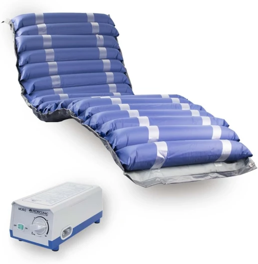 ®, Mobi 2, Matelas Anti-escarres avec Moteur à compresseur, pour escarres Grade i et II, Air alterné, Marque européenne, Nylon PVC médical ignifugé, 20 alvéoles, Couleur Bleu