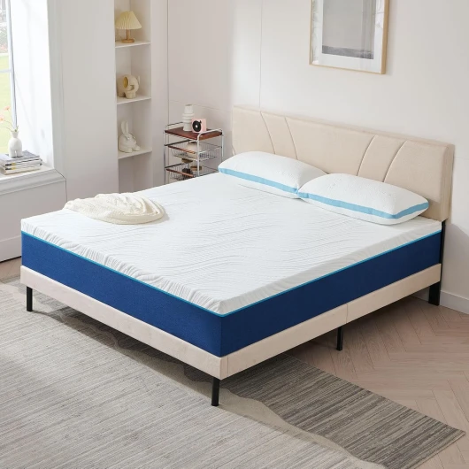 Hiimgo Matelas 160x200 Épaisseur 20 cm, Matelas en Mousse à Mémoire de Forme, Fermeté Moyenne,7 Zones de Confort, Soutien Parfait, Réversible à Deux Faces Utilisables