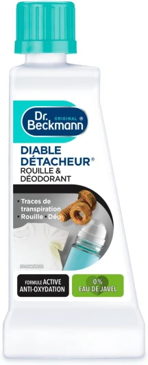 Dr - Beckmann -spécifique Diable Détacheur taches de Rouille & Déodorant 50 ml - Détachant pour traces de transpiration - Formule active anti-oxydation - Lot de 3, Non parfumé