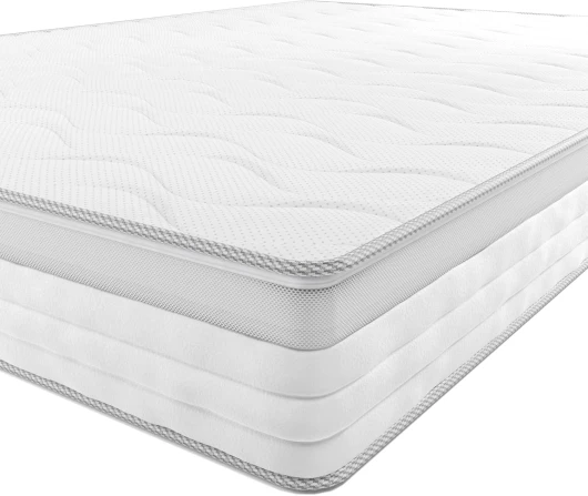 Matelas 7 zones à ressorts ensachés, Moyenne ferme (H3), 100 x 200 x 21.5 cm, Blanc