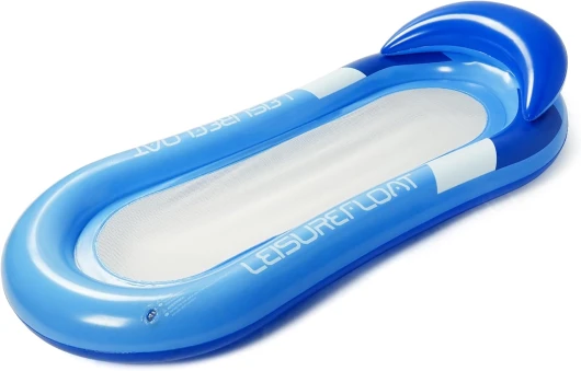 Matelas Gonflable Piscine Bleue avec Appui-Tête - Matelas Pneumatique Flottant 78 x 150 cm - Accessoires Piscine Adulte pour Plage, Bassins, Lac & Fêtes