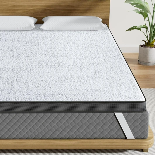 Surmatelas 180 x 200 x 7cm en Mousse à Mémoire de Forme, Bambou et Gel - Confort et Fraîcheur Garantis!