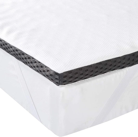 Surmatelas de Mousse à Mémoire de Forme avec Sangles, 120 x 200 x 4 cm, Blanc