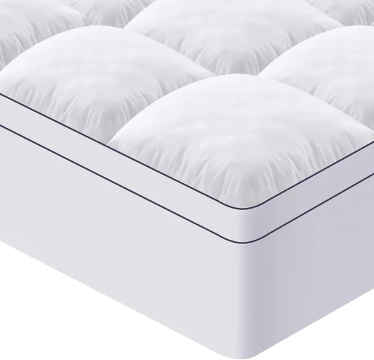 Surmatelas 140x200cm Protège Matelas 2 Personnes en Microfibre Respirant, Hypoallergénique Surmatelas avec Extensible Grande Bonnet, Super Épais 1200GSM Surmatelas