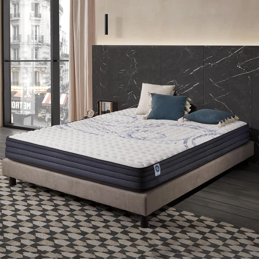 Matelas PerfectSleep 120x190 cm - Mousse à mémoire de Forme + Blue Latex - Haute Densité - Thermorégulateur - Durable - 7 Zones - Réversible - Soutien Parfait - Hypoallergénique