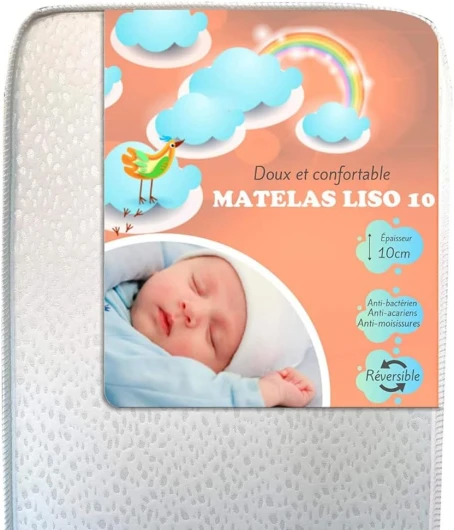 MICAMAMELLAMA Matelas bébé Doux et Confortable LISO 10 Plus (70x140)