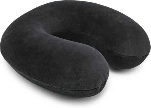 Semi-circulaire Coussin tour de cou en mousse à mémoire de forme, Noir