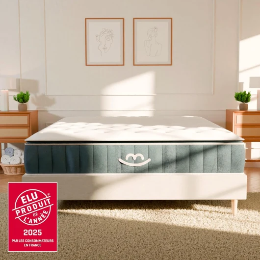 MORPHEA Matelas 90x190 30 cm Épaisseur – Mousse à Mémoire Forme avec Ressorts Ensachés Luxe Hybride Victoria - Mousse Ergofeel – Elu Produit de l'Année 2025, 90x190 – Marque Française