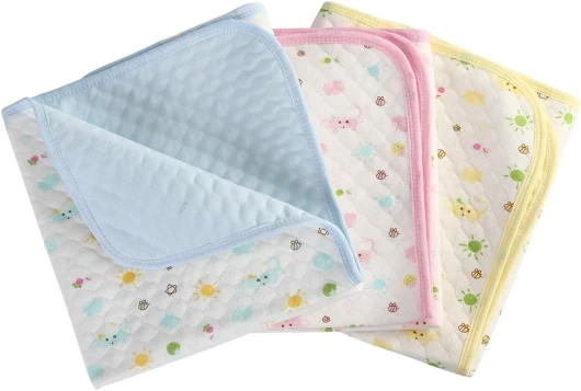 Bébé Infant Imperméable Matelas à Langer - Lavable Matelas Tapis écologique Cotton pour Voyage, Promenade, Kits de Change Dérapage Paquet de 3 (M (50 x 70 cm))