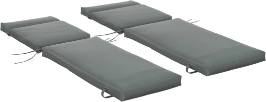 Polyester Lot de 2 Matelas pour Chaise Longue transat Bain de Soleil avec Sangles d'attache pour Jardin dim.196L x 55l cm Gris foncé