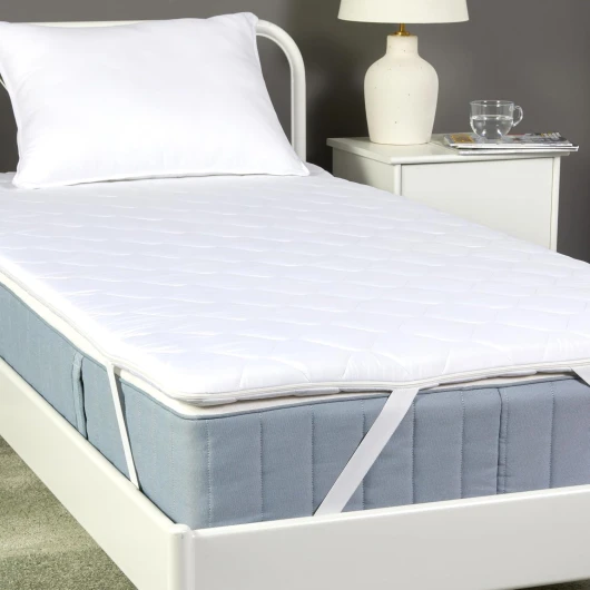 Surmatelas en Mousse Confortable avec Housse Lavable, 90W x 200L x 6H cm, Blanc