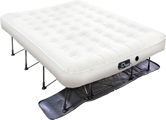 Ivation EZ-Bed (Queen) Matelas Gonflable avec Cadre et Valise à roulettes, Auto-Gonflable, avec arrêt Automatique, Surface Confortable, idéal pour Les invités, Les Voyages, Les Vacances, Le Camping