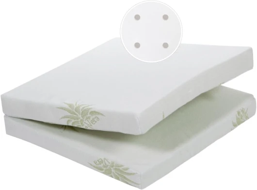 ® Matelas Lit Parapluie Épaisseur 7cm (certifié Oeko-TEX® & CERTIPUR™) en Aloe Vera, Pliable