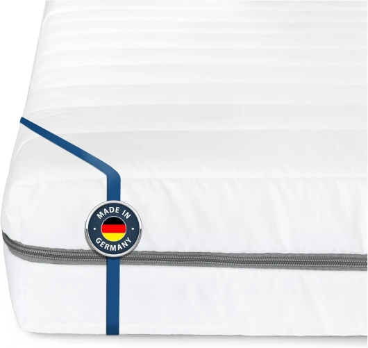 BMM Matelas 120x190 cm Classique XXL, degré de dureté H4 Extra Ferme/Matelas en Mousse Froide certifié Öko-Tex/Ergonomique, 7 Zones, épaisseur 12 cm/Matelas fabriqué en Allemagne - 120 x 190 cm H4