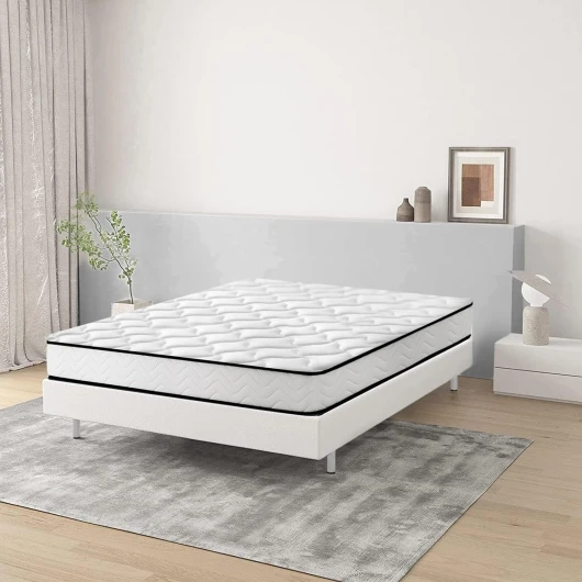 Luxirest Ensemble Matelas et Sommier 140x190 Lit 140x190 avec Sommier et Matelas - Matelas 140x190x16 - Sommier Tapissier140x190 (Matelas 140x190x16+Sommier Tapissier)