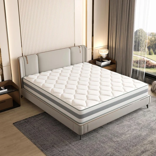 INMOKO Matelas，160x200 cm, Mousse à mémoire de Forme et Ressorts ensachés, Hauteur de 25 cm, Soutien en 7 Zones, Design Ergonomique, Durable, réversible, fermeté Moyenne (H3),