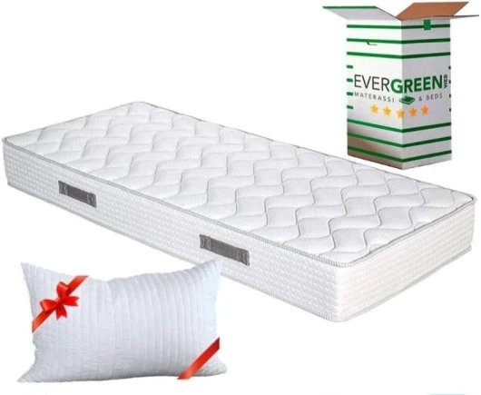 EVERGREENWEB Matelas 80x200 cm Mousse Anatomique - Épaisseur 20 cm - Mousse H.R - Système Triple Couche - 7 Zones de Confort - Indépendance de Couchage, Ergonomique Hypoallergénique - Fashion 80 x 200 cm + 1 Oreiller Memory Fashion Haute 20 Cm