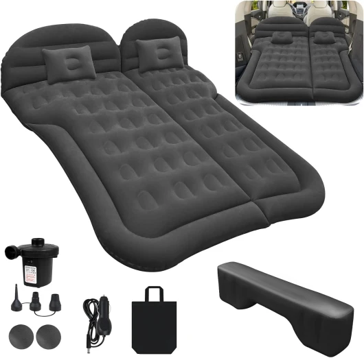 Matelas Gonflable Voiture, Matelas Pneumatique SUV avec Pompe à air et Oreillers, Coussin de Siège Arrière Plus épais pour Voyage, Camping, Activités de Plein Air