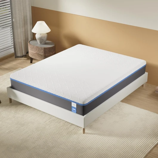 Matelas YPSILON « Souple » 180x200cm- Technologie Hybride: Latex Naturel & Mémoire de Forme- Épaisseur 28cm- Soutien Enveloppant Effet Nuage- Label sanitized(Anti bactérien/acarien)