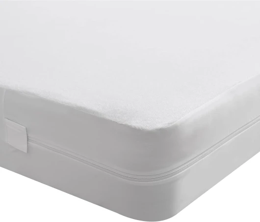 Housse de Matelas élastique avec Fermeture, Hypoallergénique Protège-Matelas Imperméable et Respirante, Doux Alèse - 140x200cm, Hauteur 20cm, Blanc 140 x 200 cm 20.0 Centimètres