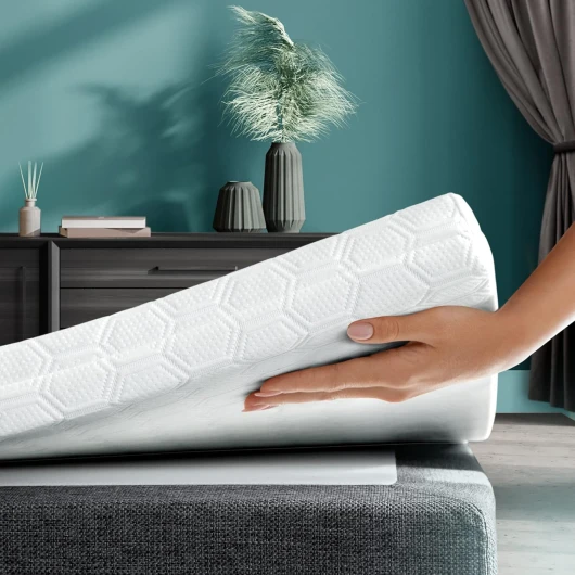 Surmatelas Mémoire de Forme 90x200 - sur Matelas 2 en 1 Mousse à Froid & Mémoire de Forme - Ferme & Moelleux - Protège Matelas Hypoallergénique avec Housse Microfibre Surmatelas 90 x 200 x 7 cm Comfort