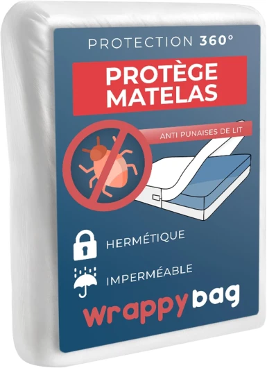 Housse de Matelas Imperméable Intégrale Anti-Punaise de Lit & Acarien – Alèse Protège Matelas sans Traitement Chimique – pour Matelas 90x200 – 15 Tailles et hauteurs Disponibles 90x200x25cm