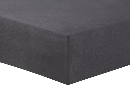 Drap Housse Flanelle Anthracite - 160 x 200 cm avec Bonnet de 30cm - 100% Coton Flanelle Anthracite 160 x 200cm