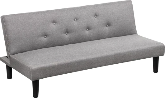 Baroni Home Canapé-Lit Clic Clac en Tissu 3 Places Convertible en Lit Rembourré, Sofa Inclinable avec Pieds en Plastique pour Salon, Chambre d'amis, Ouverture 93 cm, 167x70x77 cm, Gris