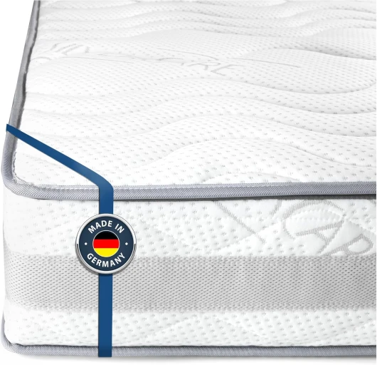 BMM Matelas Comfort 23 de Taille 120x190cm, Confort 23 H4 Extra Ferme/Matelas en Mousse Froide certifié Öko-Tex/Matelas Ergonomique à 7 Zones, Hauteur 23cm / Matelas fabriqué en Allemagne H4 – hauteur 23cm 120 x 190 cm