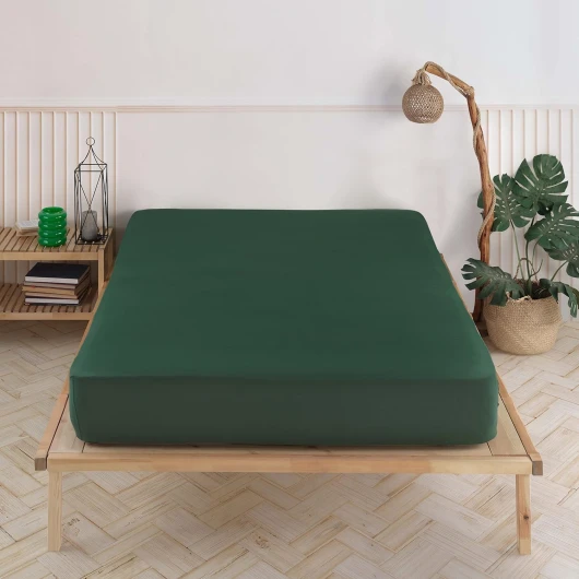 Vency Drap-housse en jersey de qualité supérieure - 140 x 200 cm - Vert foncé - 100 % coton - Drap de 140 x 200 à 35 cm de hauteur de matelas - Vert foncé 140x200 cm Vert Foncé