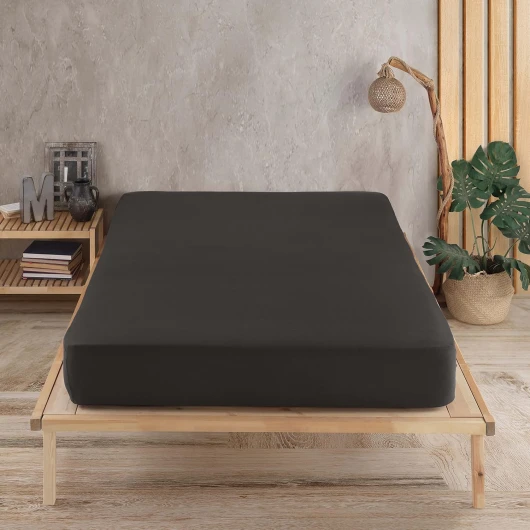 Vency Drap-housse en jersey de qualité supérieure - 140 x 200 cm - Noir - 100 % coton - Drap de lit de 140 x 200 à 35 cm de hauteur de matelas - Noir 140x200 cm Noir