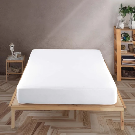 Vency Drap-housse en jersey de qualité supérieure - 160 x 200 cm - Blanc - Drap-housse 100 % coton - Drap de 160 x 200 à 35 cm de hauteur de matelas - Blanc 160x200 cm Blanc