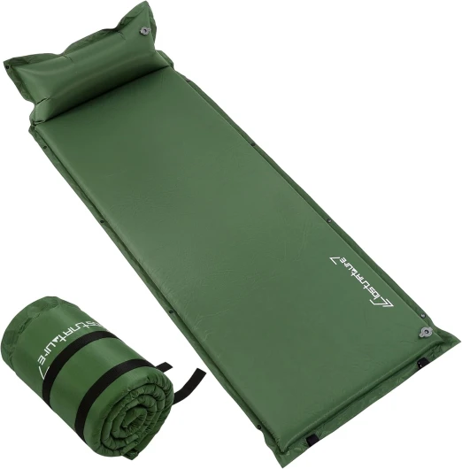 Clostnature Matelas de Couchage Auto-gonflant de Camping – 3/5/7.6 cm d'épaisseur pour extérieur Auto-Gonflable avec Petite Taille, Matelas léger pour Le Sport, la randonnée, l'hiver Vert 3.8 cm