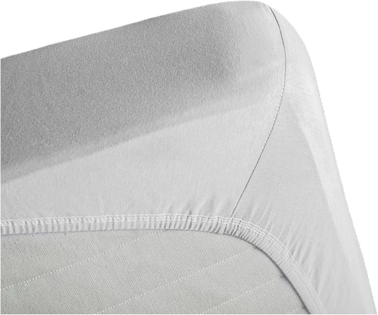 Drap Housse Jersey - Enefm - 100% Coton Jersey - Elastique Tout Autour - Bonnet de 30cm (Gris Clair, 90x190cm) 90x190cm Gris Clair